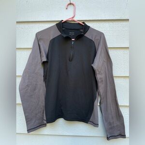 Marmot 1/4 Zip Base Layer Pullover, Women’s Size Medium, Black and Gray